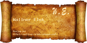 Wallner Elek névjegykártya